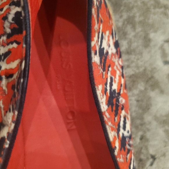 Louis Vuitton Red/Black Canvas Postcard Espadrille Flats 37.5 - Picture 6 of 7